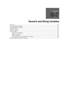 Numeric and String Variables