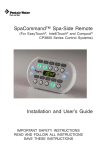 Installation and User`s Guide SpaCommand™ Spa