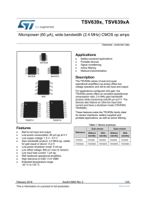Micropower (60 µA), wide bandwidth (2.4 MHz) CMOS op amps