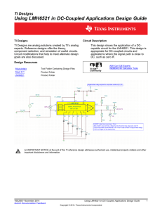 Using LMH6521 in DC-Coupled Applications