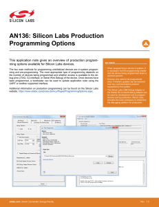 Silicon Labs Production Programming Options-