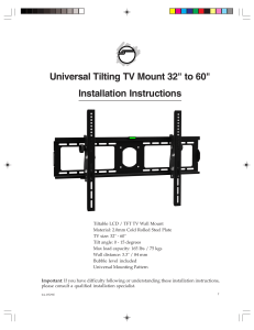 Universal Tilting TV Mount 32" to 60" Installation Instructions