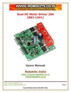 Dual DC Motor Driver 20A [RKI-1341] Users Manual Robokits India