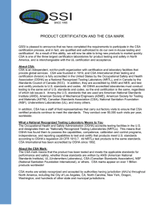 product certification and the csa mark