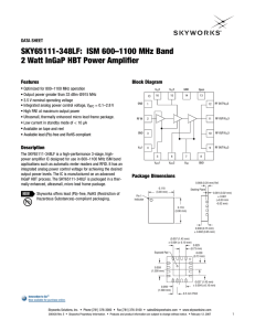 SKY65111-348LF: ISM 600–1100 MHz Band 2 Watt InGaP HBT