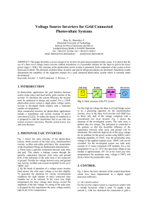 Voltage Source Inverters for Grid Connected Photovoltaic Systems