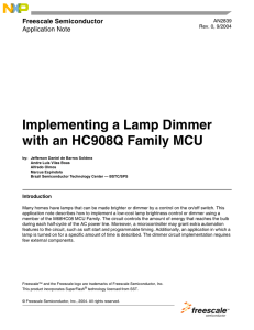 AN2839: Implementing a Lamp Dimmer with an HC908Q Family MCU