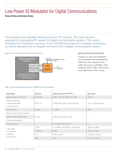 Low Power IQ Modulator for Digital Communications