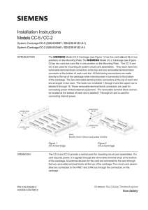 Installation Instructions Models CC-5 / CC-2