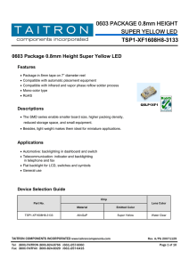 TSP1-XF1608H8-3133 0603 PACKAGE 0.8mm HEIGHT SUPER