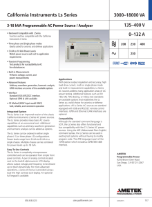 Ls Datasheet - AMETEK Programmable Power