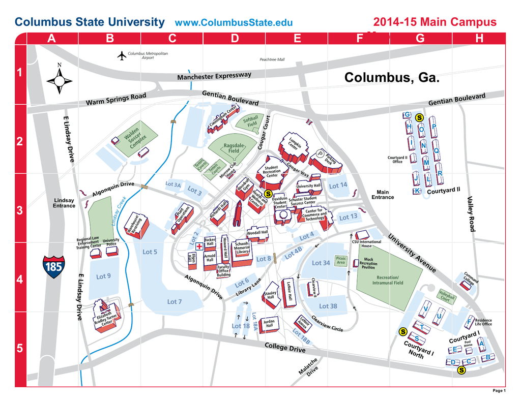 Columbus State University Campus Map RiverPark Campus Map   Columbus State University