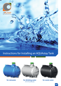 Instructions for Installing an AQUAstay Tank