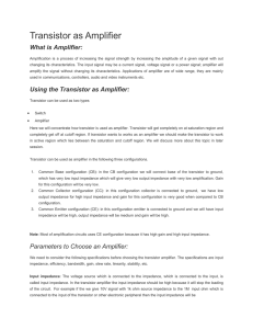 Transistor as Amplifier