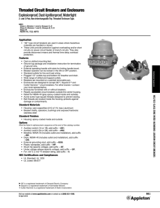 AE Series Threaded Circuit Breakers and Enclosures Catalog Pages