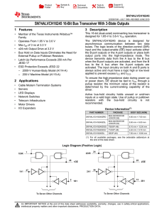 SN74ALVCH16245 16-Bit Bus Transceiver With 3