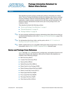 Package Information Datasheet for Altera Devices