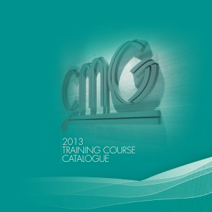 CMG Training Catalogue 2013 - Computer Modelling Group Ltd.