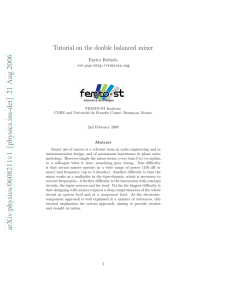 Tutorial on the double balanced mixer