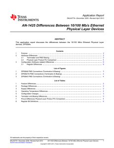 Diff Between NSC 10/100 Mb/s Ethernet