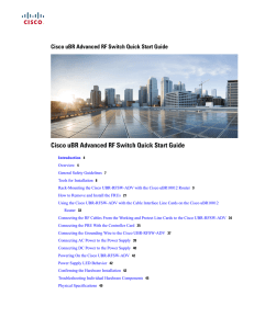 Cisco uBR Advanced RF Switch Quick Start Guide