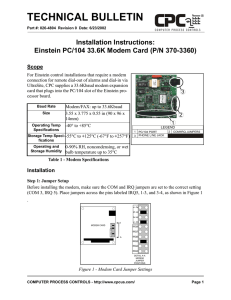 026-4804 PC/104 Modem Installation Instructions