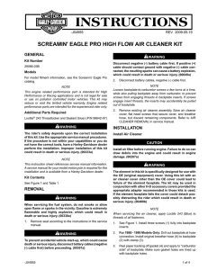 screamin` eagle pro high flow air cleaner kit - Harley