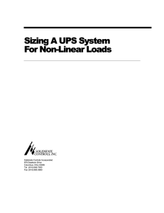 Sizing A UPS System For Non Linear Loads