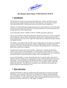 The Remote alarm Panel, TYPE RAP-D or RAP-E 1
