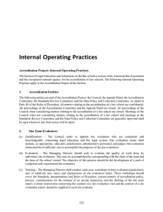 Internal Operating Practices