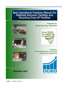 Best Operational Practices Manual For Materials Recovery Facilities