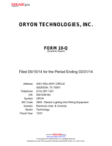 oryon technologies, inc.