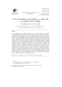 Crack channelling and spalling in a plate due to thermal shock loading