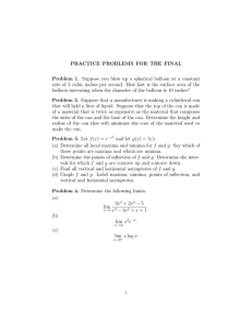 PRACTICE PROBLEMS FOR THE FINAL Problem 1. Suppose you
