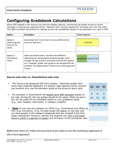 Configuring Gradebook Calculations