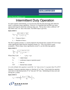 Intermittent Duty Operation