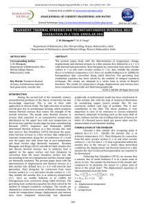 TRANSIENT THERMAL STRESSES DUE TO INSTANTANEOUS