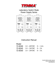 Manual for 1~36VDC Switch Mode Lab Power Supply