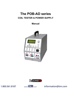 DV Power DV Power POB30AD Coil Tester and Power Supply Manual