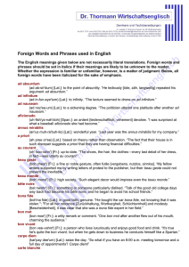 Foreign Words and Phrases used in English