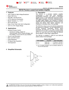 ISO124 Precision Lowest-Cost Isolation