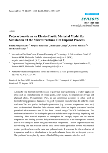 Polycarbonate as an Elasto-Plastic Material Model for Simulation of