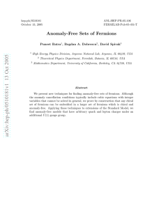 Anomaly-Free Sets of Fermions