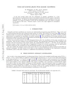 Axion and neutrino physics from anomaly cancellation