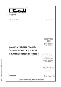 RAILWAY APPLICATIONS - TRACTION TRANSFORMERS AND