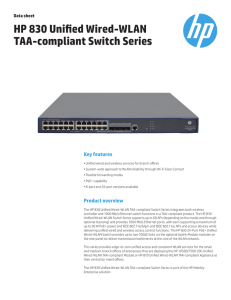 HP 830 Unified Wired-WLAN TAA-compliant Switch Series data sheet