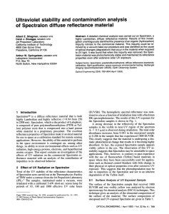 Ultraviolet stability and contamination analysis of Spectralon diffuse