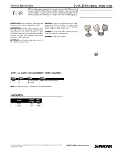 Technical Specifications DLHR LED Emergency remote heads