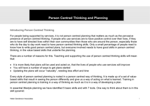 Person Centred Thinking and Planning