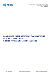 CAMBRIDGE INTERNATIONAL EXAMINATIONS GCE MAY/JUNE